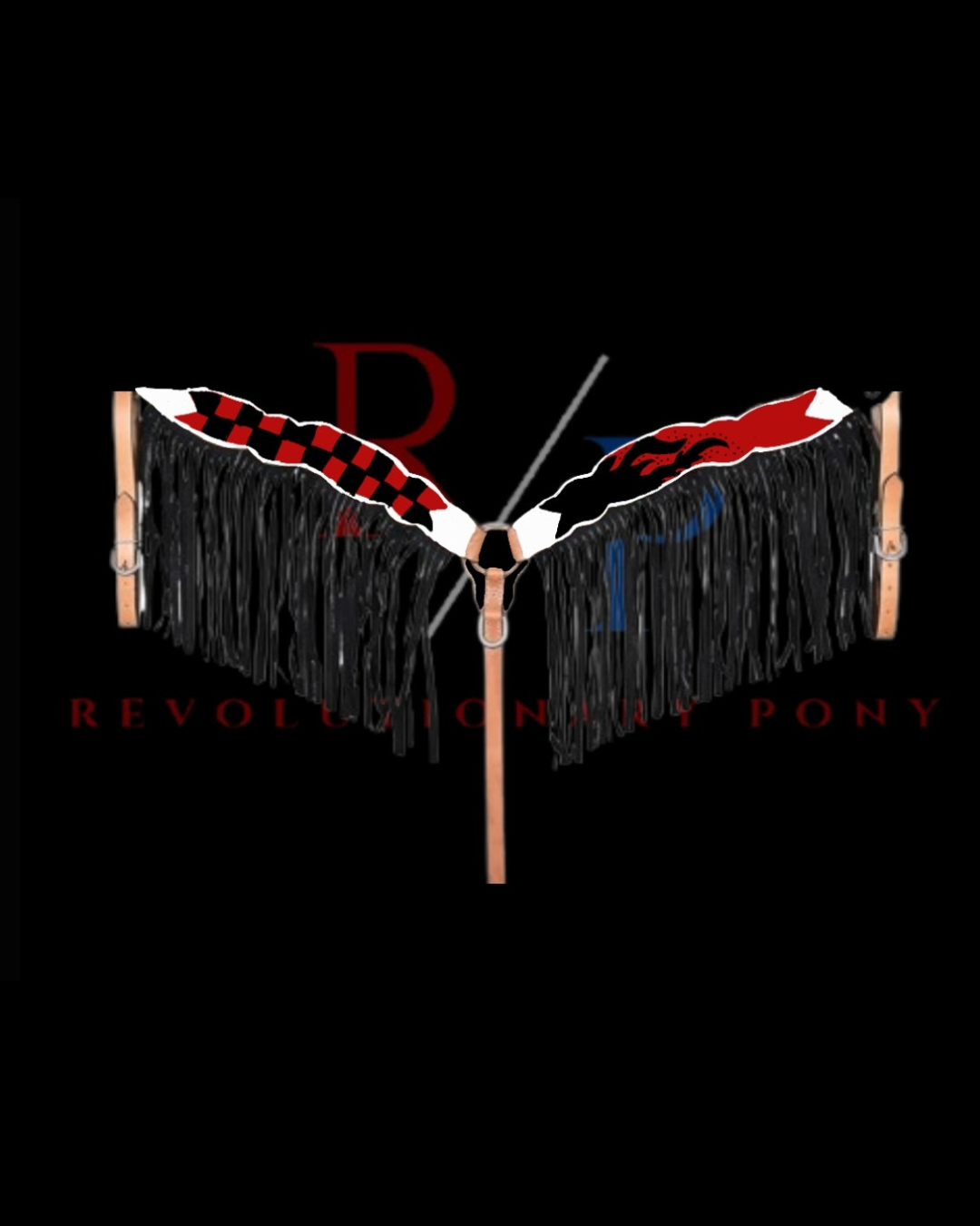 RED RACE FRINGE BREAST COLLAR